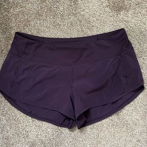 Dark purple Lululemon speed shorts size 6
